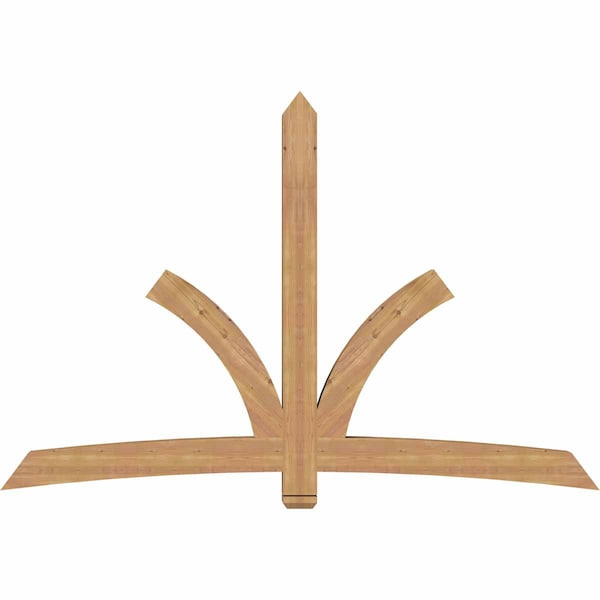 Ekena Millwork Davenport Timber Gable Bracket, Western Red Cedar, 96"W x 64"H x 5 1/2"D x 5 1/2"F, 16/12 Pitch GBW096X64X0606DAV00SWR - main